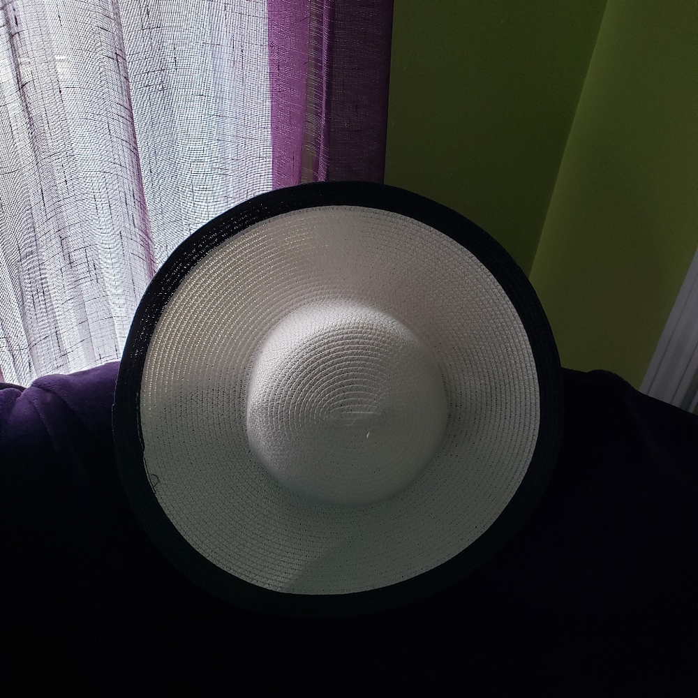 White Hat with Black Rim